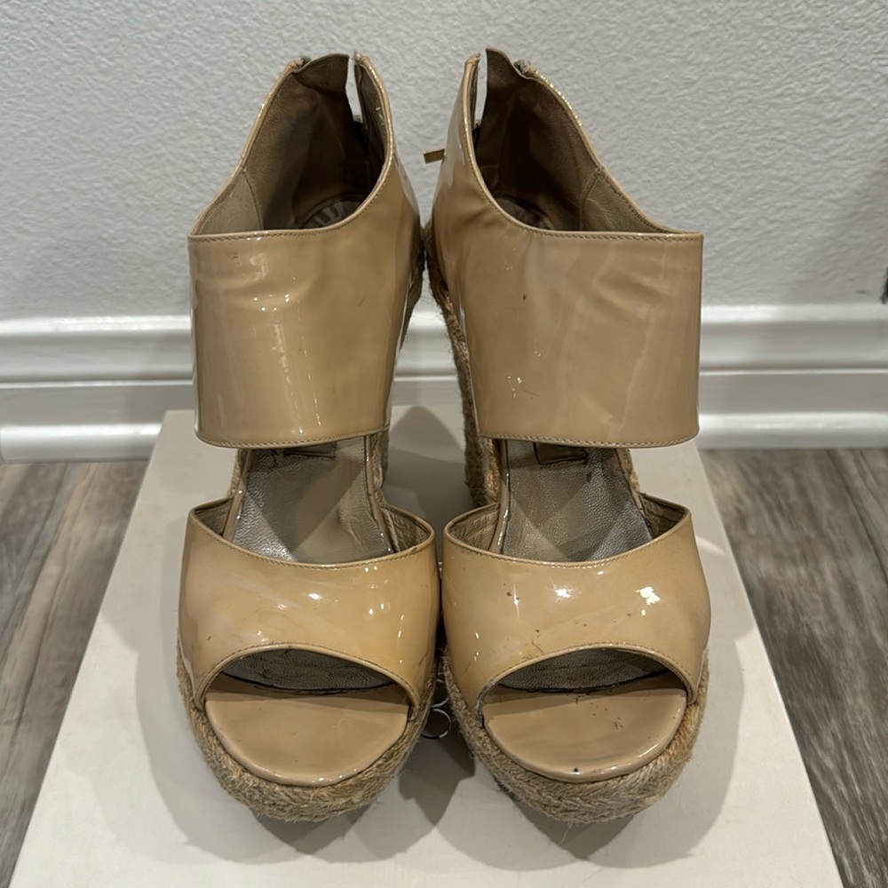 Nude Jimmy Choos wedges